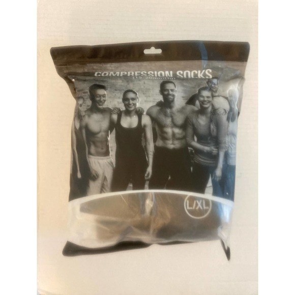 Charmking Compression Socks Unisex L XL 6 Pair NIP Black - Picture 2 of 4